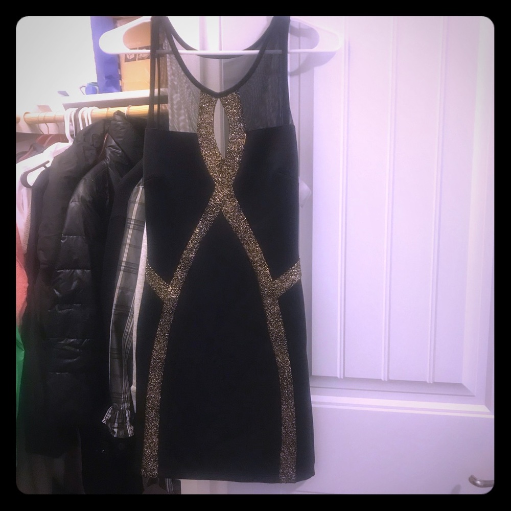 Black & Gold Cocktail or New Year’s Eve Dress.
